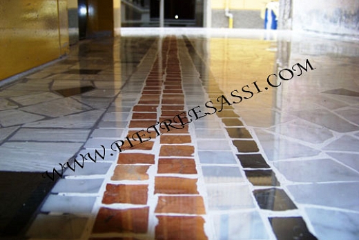 Pietre e Sassi pavimento in palladiana e mosaico di marmo - 1