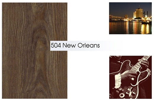Innova 504 New Orleans
Doga 1235 x 305 mm.
Spessore 10,00 mm. ca.
Classe 23\33
Superficie Luxury Vinyl strong SYNCRO 3D