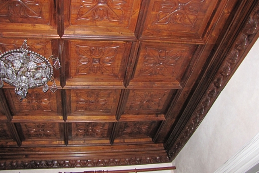 Artepronta s.a.s. Soffitto in legno intersiato a cassettoni, a mano - 1